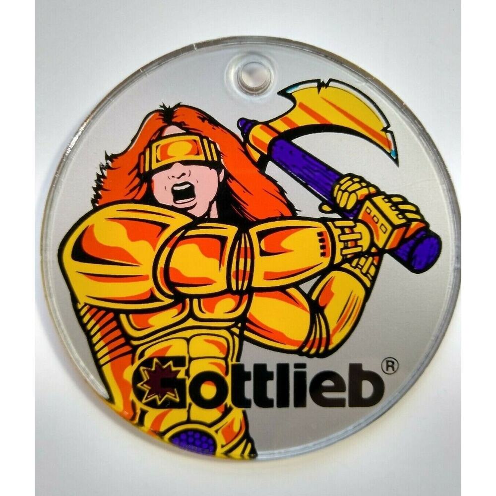 Gladiators Pinball Promo Plastic Keychain Warrior 1993 Original NOS